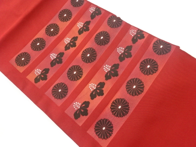 JAPANESE KIMONO / VINTAGE NAGOYA OBI / WOVEN PAULOWNIA & KIKU